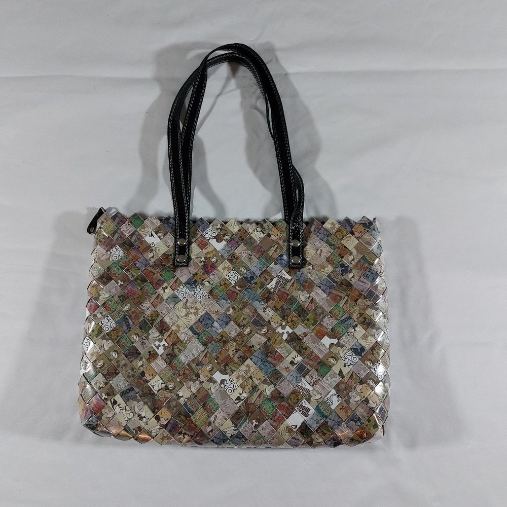 Nahui Ollin Mickey Mouse Woven Handbag